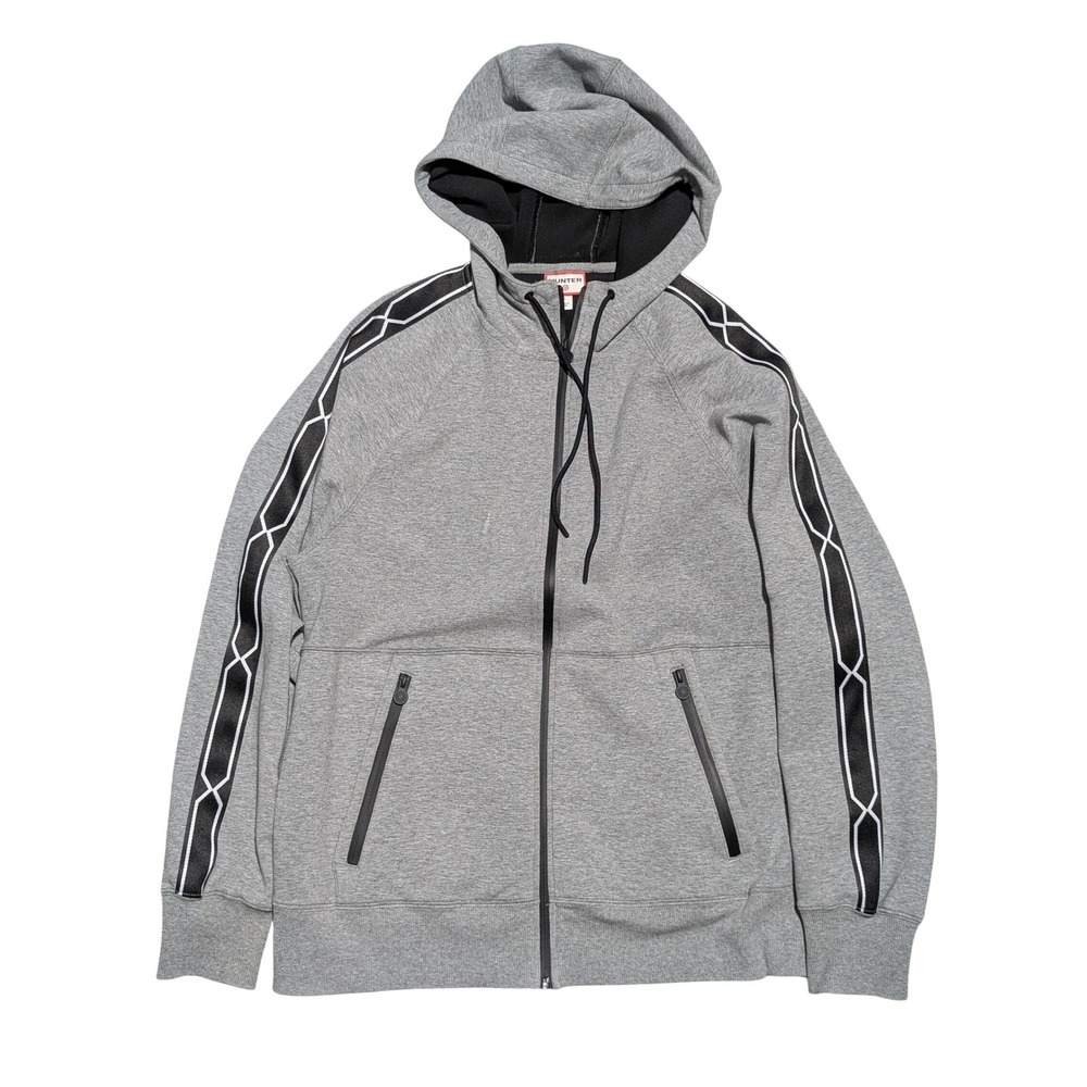 Hunter For Target Full Zip Hoodie Mens L Gray Geometric Tape Sleeve‎ Sporty